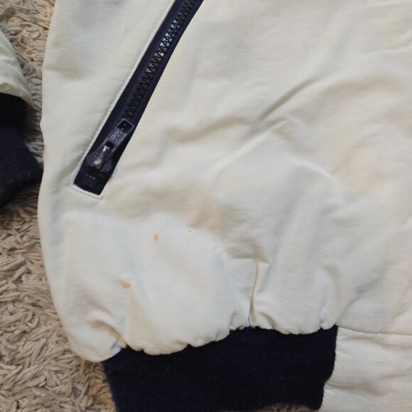 ★💗Lands' End  White & Navy Fleece Lined 1990s Vintage Classic Winter Jacket - Picture 8 of 8